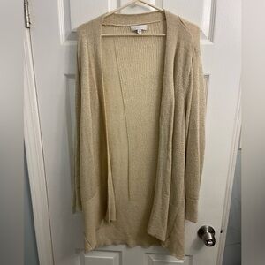 New Directions Beige Open Front Cardigan